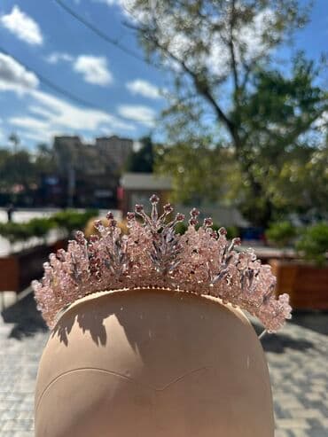 nişan xoncaları bəzədilməsi: Bəzəkli tac/diadem dəsti - İki rəng variantı: açıq çəhrayı və — 1