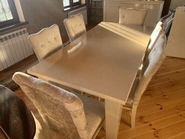 купить бу пластиковые окна: Для гостиной, Нераскладной, Прямоугольный стол, 6 стульев — 3