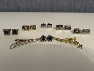 Qalstuklar: Kişi aksesuar dəsti – manjet düymələri və qalstuk sancaqları Məhsul — 1