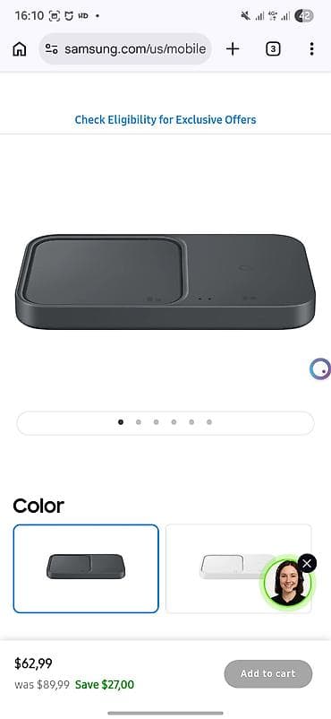 samsung pilisos: Simsiz şarj cihazı Samsung, 15 Vt, İşlənmiş — 5