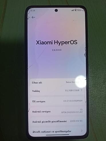 mobil telfonlar: Redmi Note 14, 128 GB, rəng - Qara, İki sim kartlı — 3