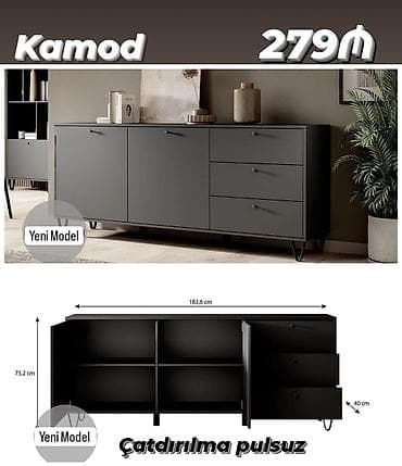 Kamod – Yeni Model - Rəng: tünd boz/qartal boz ton - Ölçülər