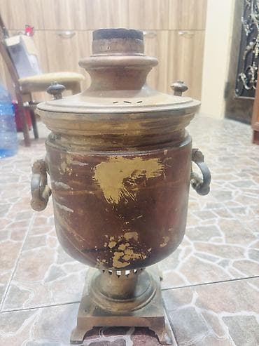 antik saat: Qədim samovar, 1883 il, Latun, Vəziyyəti: Yaxşı — 6