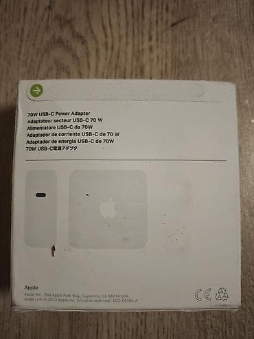 33w adapter: Apple USB‑C 70W Güc Adapteri - Model: A2743 - Güc: 70 W - Qoşulma: 1x — 2
