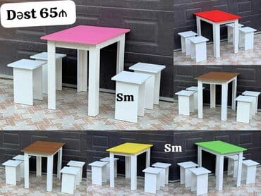 stul ev ucun: Qonaq otağı üçün, Açılmayan, Dördbucaq masa, 4 stul — 31