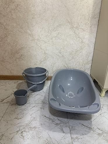 Uşaq/və körpə üçün vanna dəsti - Rəng: boz - Komplekt: plastik uşaq — 2