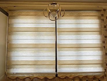 Zebra jalüz pərdə dəsti eni 215sm uzunu 165sm - Rəng: krem/bej tonları