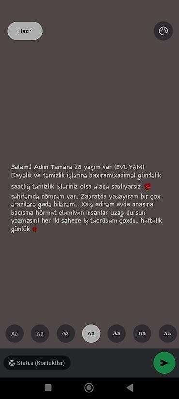 Xadimə, 28 yaş, 3-5 illik təcrübə lalafo.az -da Xadimə, 28 yaş, 3-5 illik təcrübə