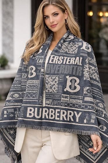 Burberry şərf/ponço, qadınlar üçün - Material: 65% kaşmir, 35% ipək