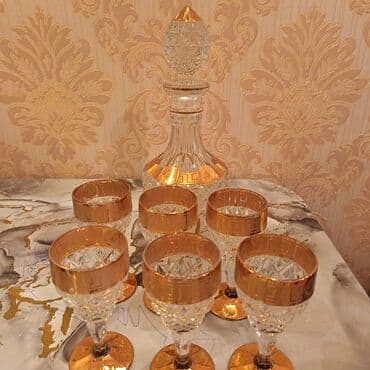 çay servis: Kişmişli qrafin və qədəh dəsti - Material: qalın kəsimli şüşə/kristal — 4