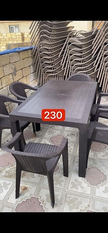 Plastik bağ/kafe mebel dəstləri - Material: keyfiyyətli plastik