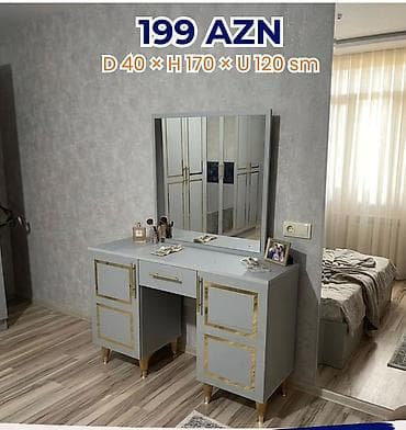 Vizaj stolüstü güzgü ilə - Ölçülər: dərinlik 40 sm × hündürlük 170 sm lalafo.az -da Vizaj stolüstü güzgü ilə - Ölçülər: dərinlik 40 sm × hündürlük 170 sm