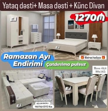 divan dəsdi: 2 təknəfərlik çarpayı, Tumba, 2 tumba, Komod, Türkiyə, Yeni — 11