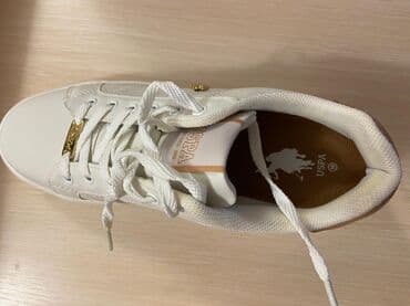 rezin botlar: USPA ağ rəngli sniker - Rəng: tam ağ, qızılı detallarla - Brend — 5