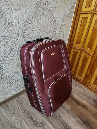 səyahət çantaları: AZZARO iri ölçülü səyahət çemodanı - Rəng: tünd bordo, gümüşü dekor — 1