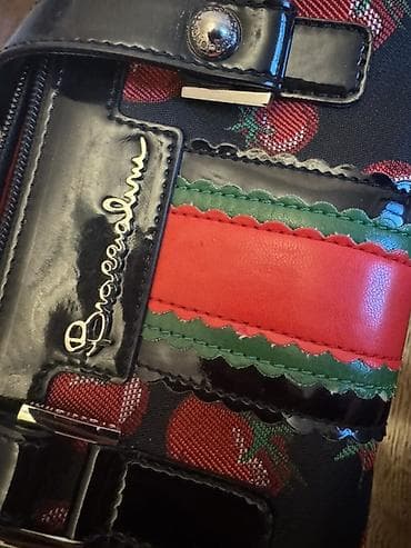 dəri canta: Braccialini brendli uşaq çantası - Rəng/naxış: Qara əsas fonda — 2