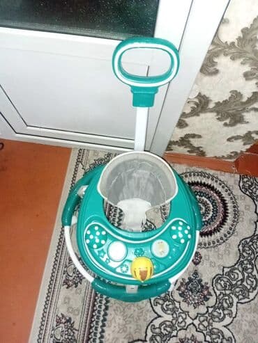 Uşaq gəzdirəni (baby walker) - Rəng: firuzəyi-ağ - 6 təkərli çevik — 3