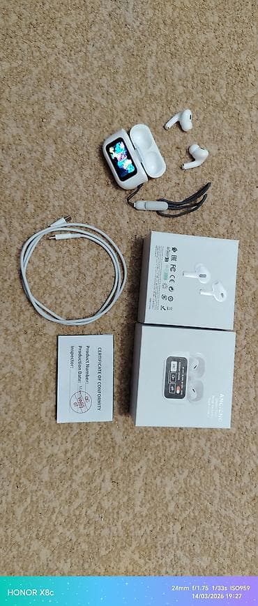 50 ALİNİB 25MANATA SATILIR ANC VENC TWS naqilsiz qulaqcıq dəsti