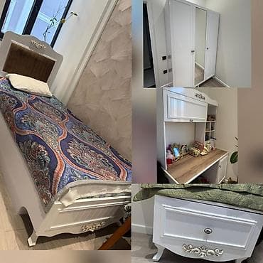 metbex şkaf: Oğlan və qız üçün, İşlənmiş, Təknəfərlik çarpayı, Yazı masası, Dolab, Tumba — 1