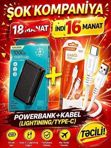 telefon batareya satisi: Powerbank 10000 mAh, Yeni — 1