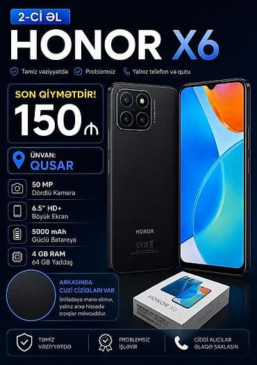 tp link internet modem: Honor X6, 64 GB, rəng - Qara, Face ID — 1