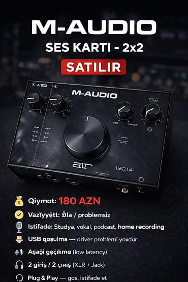 M-Audio Air 192|4 USB audio interfeys – 2x2 Xüsusiyyətlər: - Qiymət lalafo.az -da M-Audio Air 192|4 USB audio interfeys – 2x2 Xüsusiyyətlər: - Qiymət