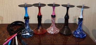 Şüşə dibli, metal gövdəli qəlyanlar dəsti. Xüsusiyyətlər: - Müxtəlif