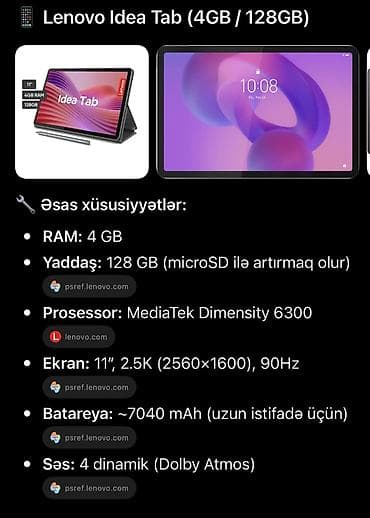 mivolis tab: Lenovo İdea Tab tam yeni işlənməmiş. Qiymət 500Azn — 2