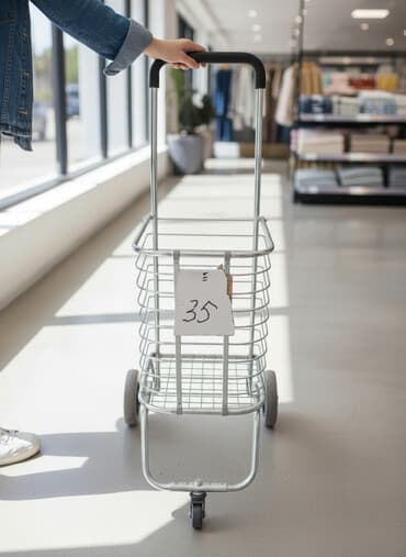 TEZE Metall alış-veriş arabası (iki təkərli) - Korpus: parlaq