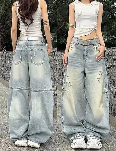 Paltolar: Geniş kəsimli, ekstra-oversize “baggy” cins şalvar - Model — 1