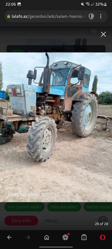 Traktor Belarus (MTZ) T 42 1988 il, 42 at gücü, motor 4.2 l, İşlənmiş