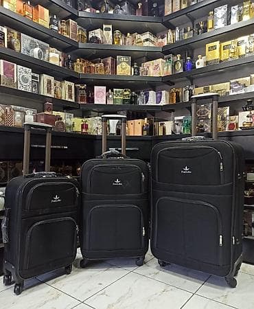 baqaji: Paula Lobo tekstil çamadan dəsti – 3 ölçü - Rəng: qara - Material — 1