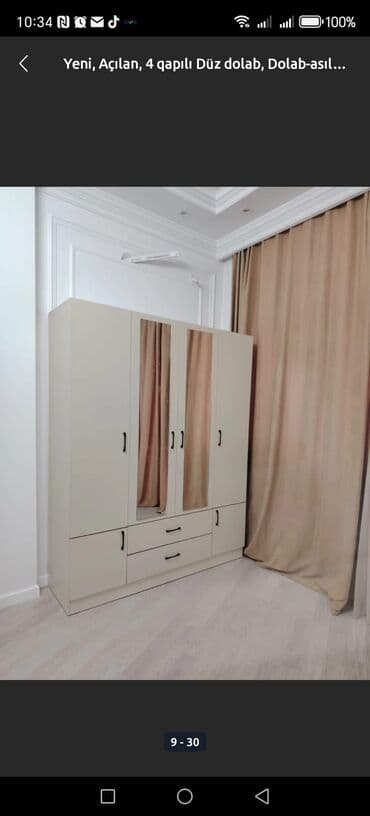 polkalı şkaf: Yeni, Açılan, 3 qapılı Düz dolab, Qarderob, paltar dolabı, Türkiyə — 14