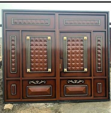 жер тошок: Железо Дворовые ворота, Распашные, 3 м, Механические, С дверью, цвет - Голубой, Нет кредита, Платная установка, Платная доставка — 75