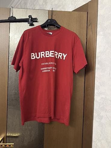kisi papaqlari: Futbolka, Burberry, S, rəng - Qırmızı — 1