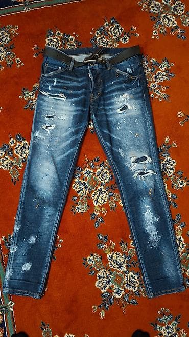 kişi geyim: (Dsquared2) 32 razmer cox az geyinilib - Rəng: tünd mavi, yuyulmuş — 1