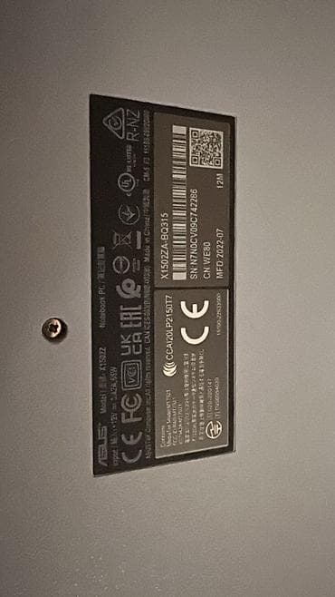 noutbuk masasi: ASUS VivoBook 15 (model: X1502ZA-BQ315) Texniki xüsusiyyətlər: - — 1