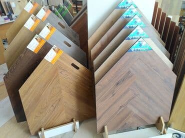 Laminat: Müxtəlif ağac naxışları ilə təqdim olunan laminat parket nümunələri