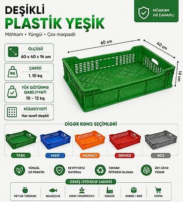termo box: Plastik yeşik(tara,sebet,yesik,qutu) istehsalı. ölçülər 60/40/10sm — 8
