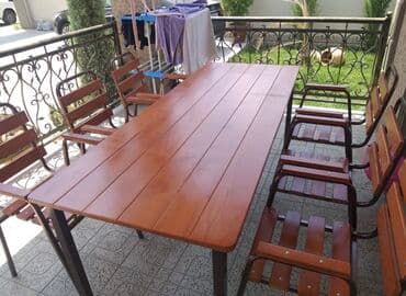 stol stul işlenmiş: Yeni, Kvadrat masa, 4 stul, Açılmayan, Stullar ilə, Taxta, Azərbaycan — 15