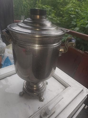 kohnə samavar: Antik samovar – metal korpuslu, gümüş qızıl terkibli klassik rus — 4