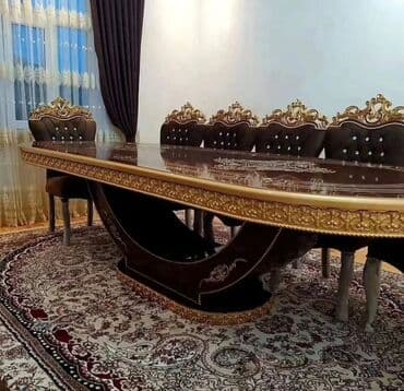 ders masaları: Qonaq otağı üçün, Yeni, Açılmayan, Dördbucaq masa, 6 stul — 10