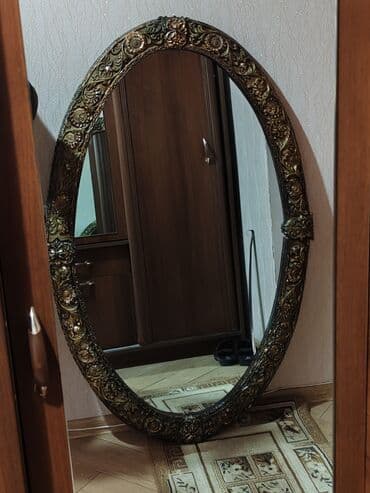 Güzgü Divar üçün, Oval, Dekorativ, Çərçivə ilə