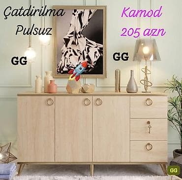 Komodlar: Kamod – skandinaviya üslubunda, açıq ağac tonlarında. - Ön hissə: 3 — 1