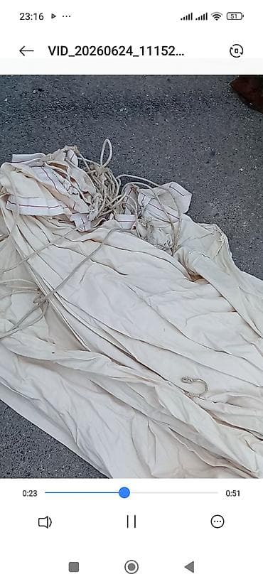 stapel parcalar: Palatka Tenti Ağ qalın rəngdir Uzunluğu 20 metr eni 7 metr İlgeylerin — 5