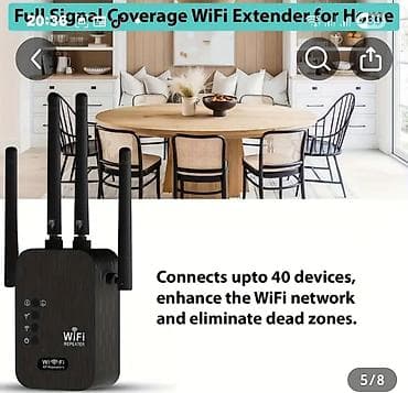 şəbəkə gücləndirici: WiFi усилитель для дома и офиса,усиление в 6 раз,поддержка 35 — 1