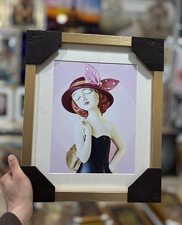 ceyran derisi: Qızılı çərçivəli dekorativ tablo seti Divar tablosu Ölçü : 30x36 — 8