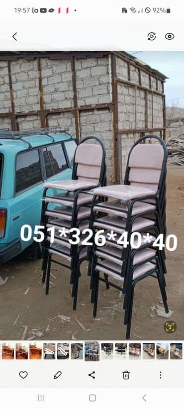 stol və stul dəstləri: Yeni, Sadə stul, Metal, Azərbaycan — 4