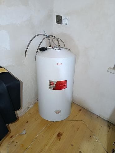 dus kabina: Elektrik su qızdırıcısı (boiler), silindrik şaquli gövdə, ağ rəng. - — 6
