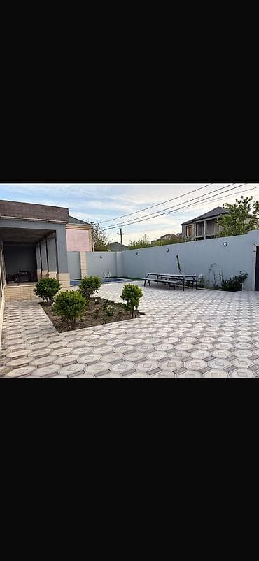 gencede heyet evi: 4 kv. m, 3 otaqlı, Hovuzlu, Kombi, Qaz, İşıq — 7